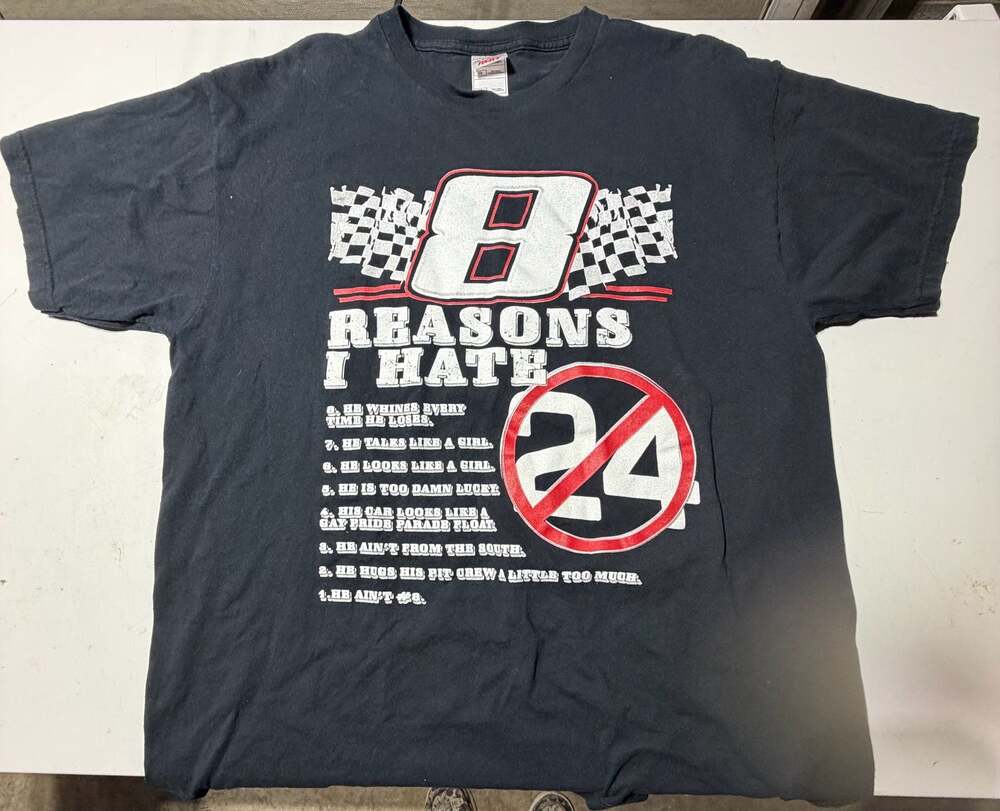 Dale Earnhardt Jr. #8 vs Jeff Gordon #24 '8 Reasons I Hate' T-Shirt Size XL
